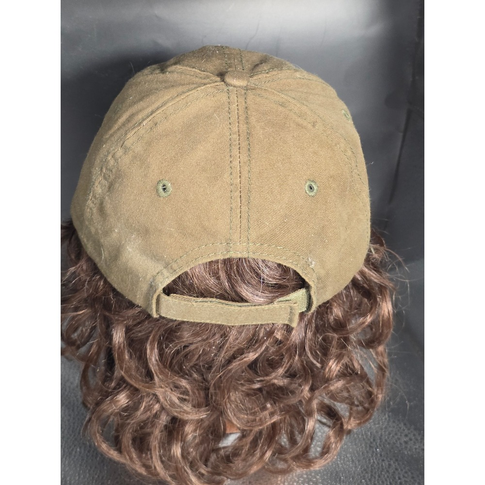The Home Depot Hat Olive Green Canvas Rivet Patch Strapback Distressed Dad Cap - Picture 2 of 9